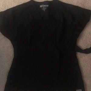 Black scrub top. Greys anatomy